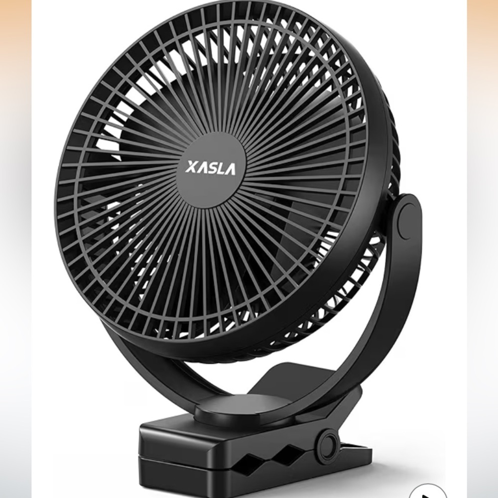 Xasla Black Strong Airflow Clip-On Fan
